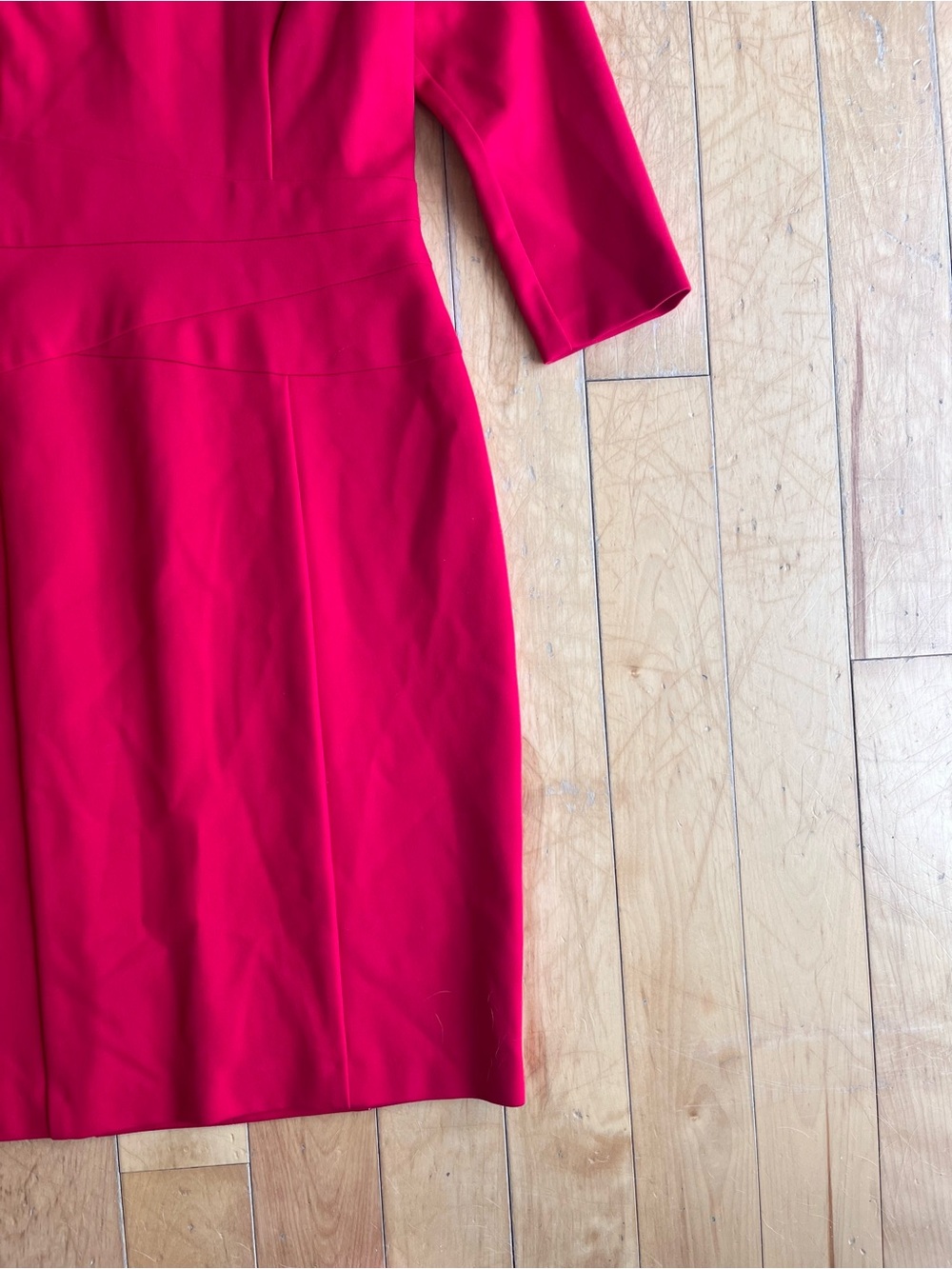 Joseph Ribkoff Red Structured Tailored Fit V-Neck Sheath Dress Size 6 - Picture 2 of 10